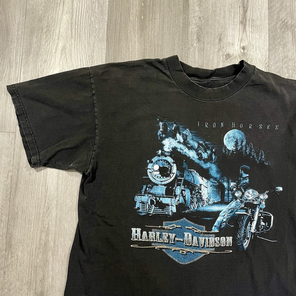 Vintage Y2K Harley Davidson Iron Horses Size Large‎ Biker Motorcycle Tshirt